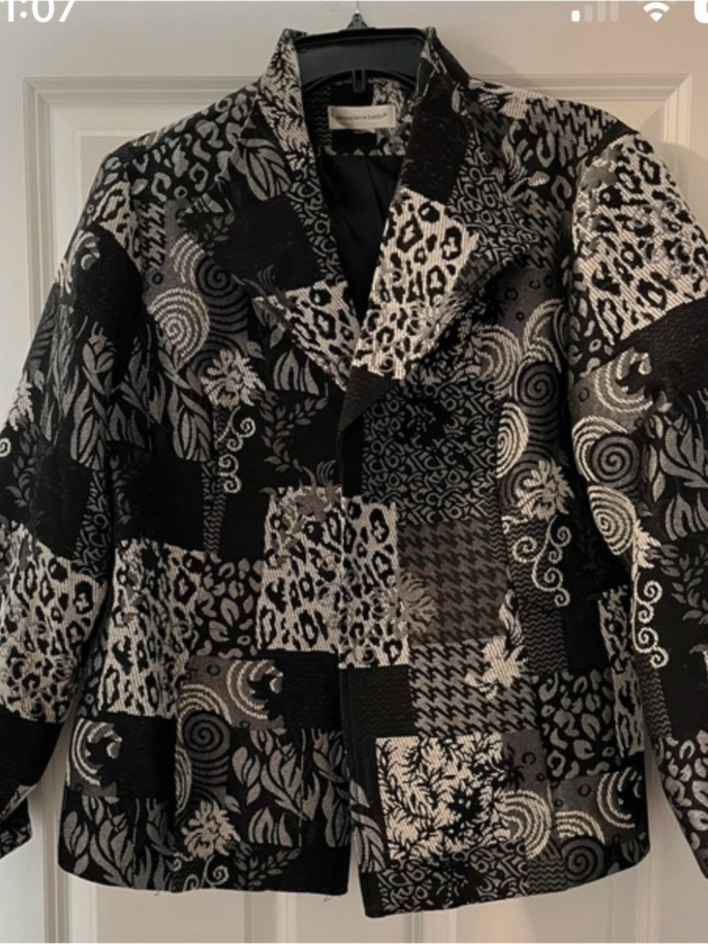 Women’s Black & White Patchwork Christopher & Banks Jacket